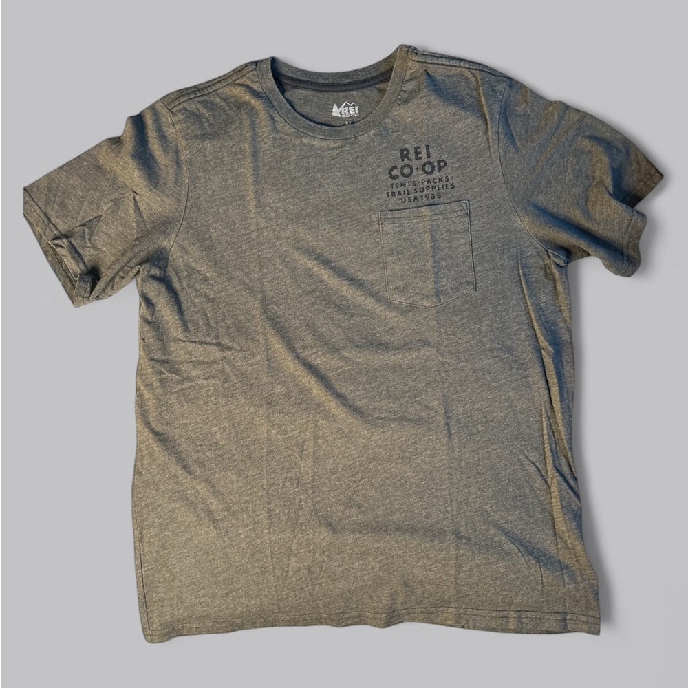 REI CO-OP Men’s Gray Short Sleeve Tee Casual Comfort Size Medium